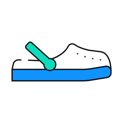 crocs beach footwear line icon vector. crocs beach footwear sign. isolated symbol illustration