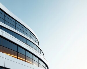 Futuristic hotel under construction with curved glass panels, dynamic cityscape, hotel under construction, modern urban design