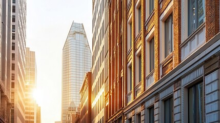 Fototapeta premium High-rise hotel under construction next to historic landmarks, blending old and new, hotel under construction, architectural contrast