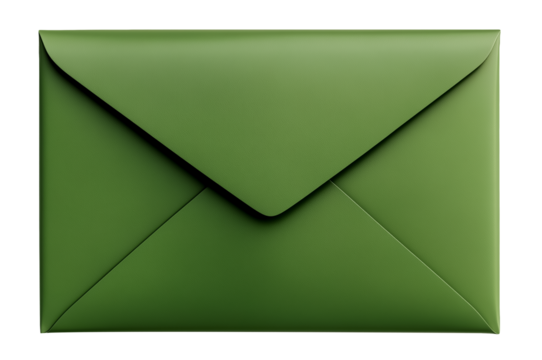 Green envelope png with transparent background cut out design element - Powered by Adobe