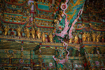 Stone statue of cross-legged Bodhisattva in Cave 18 of Yungang Grottoes, Datong, Shanxi Province