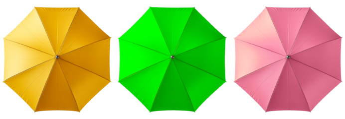 Colorful umbrella set png with transparent background cut out design elements