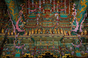 Stone statue of cross-legged Bodhisattva in Cave 18 of Yungang Grottoes, Datong, Shanxi Province