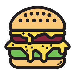 Illustration Vector Graphic of Burger Cartoon.