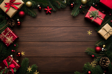 Christmas wallpaper, top view background 