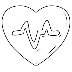 heartbeat illustration hand drawn outline vector