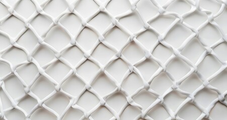 A textured, white mesh fabric with a grid pattern, often used in clothing, crafts, or interior design applications.