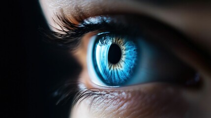 Closeup of Blue Eye with Detailed Iris