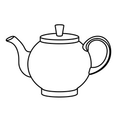 Vector line illustration of a teapot coloring page