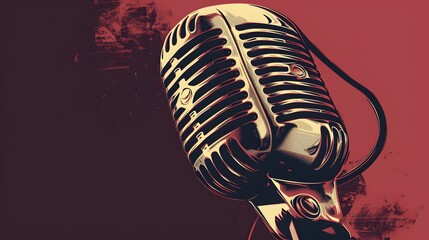 Retro Old-School Microphone Artwork for Music Lovers
