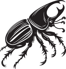 Beetle Insect Silhouette isolated on a white background Minimalist Beetle vector shape