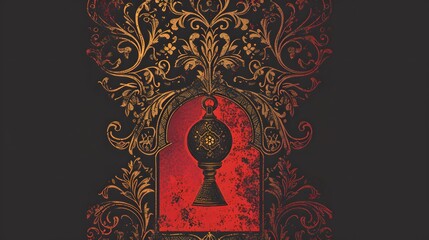 Fototapeta premium Simple Vector Art of a Victorian Keyhole Design