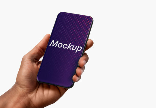 A Hand Holding Phone Mockup