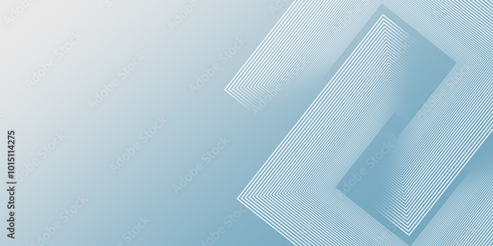 Poster technology abstract background with glowing geometric lines. shiny blue square lines pattern. modern