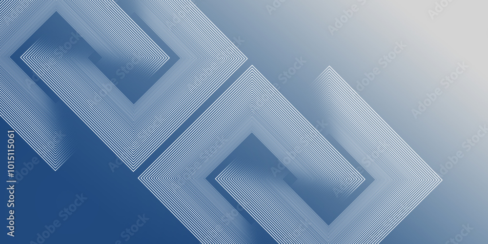 Poster technology abstract background with glowing geometric lines. shiny blue square lines pattern. modern