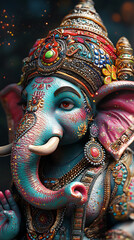 Obraz premium Ganesha, phone wallpaper, the God of Wealth and Success