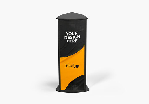 Totem Poster Stand Mockup - Front View