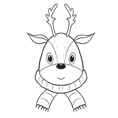 Festive Christmas Deer Vector with  Winter Holiday Decorations