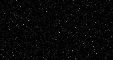 Slow stars brust passing camera 3d on black background