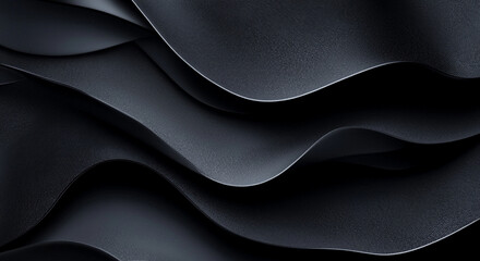 Obraz premium Black silk and satin fabric, black silk background, desktop wallpaper, designer background, black satin background 
