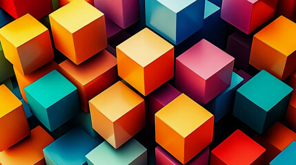 Fototapeta premium Colorful cube background. abstract wallpaper 