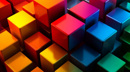 Obraz premium Colorful cube background. abstract wallpaper 