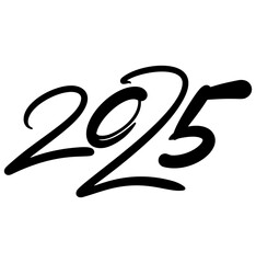 2025, lettering, sketch, black, white, new year	