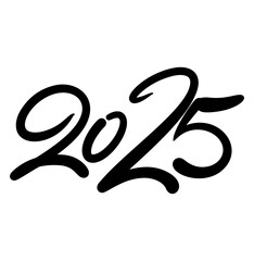 2025, lettering, sketch, black, white, new year	