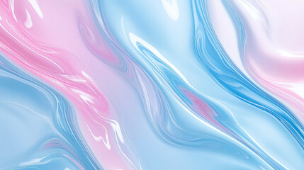 Soft pastel blend of pink and blue glossy waves, forming a delicate and smooth abstract background, ideal for dreamy, artistic, and contemporary design themes.
