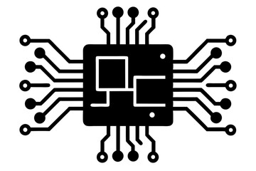 Circuit Board | vector silhouette illustration on white background