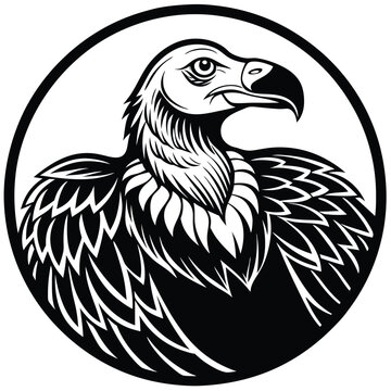 recommend clip art: Silhouette Vulture Bird Doodle Icons Black and White Line Art. Animal Clipart Hand Drawn Symbol Design
