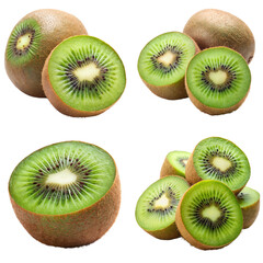Fototapeta premium A bundle of kiwi fruit with a transparent background for easy integration into designs