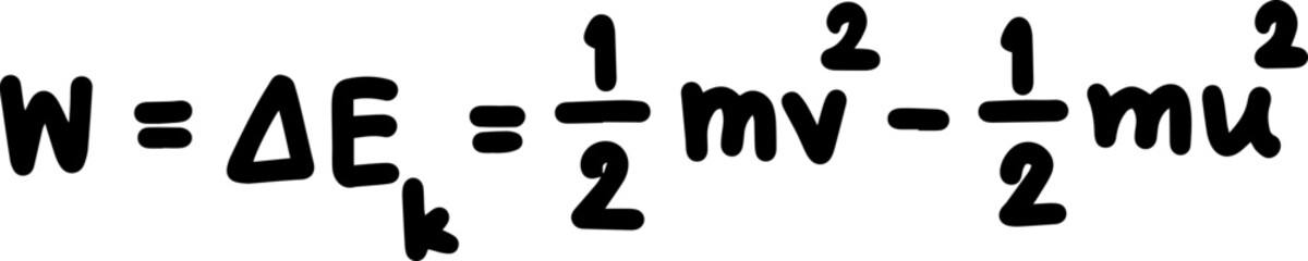 Physics work and energy formulas