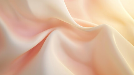 Obraz premium Soft flowing peach fabric with smooth, delicate folds, creating an elegant and luxurious texture, ideal for fashion, wedding, and interior design themes.