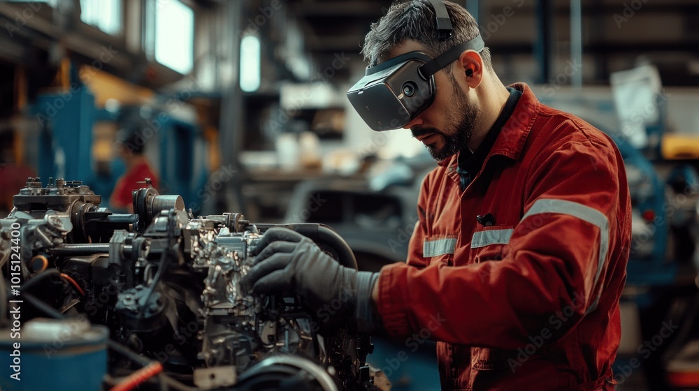 Poster ar-powered component inspection: technicians using augmented reality tools to detect and repair brok
