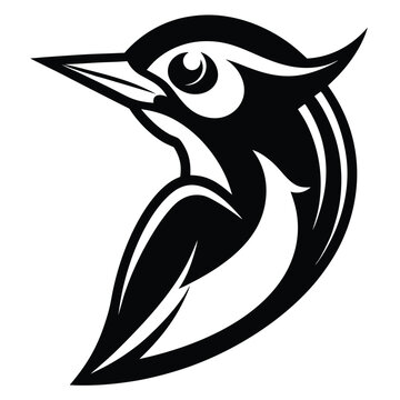 recommend clip art: Silhouette line art design Woodpecker Symbol Logo. Vector Illustration.