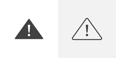 Alert icon vector icon set in black and white color.