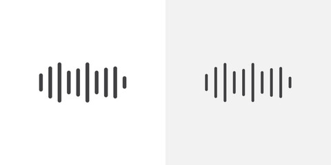 Audio icon vector icon set in black and white color.