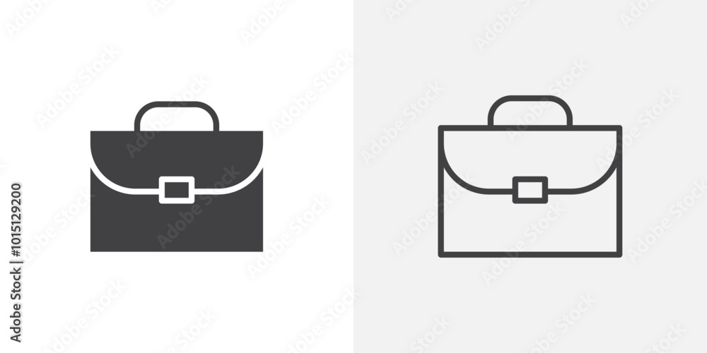 Poster briefcase icon vector icon set in black and white color.