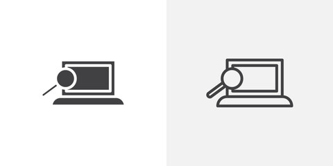 Browsing icon vector icon set in black and white color.