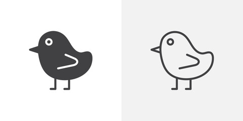 Chick icon vector icon set in black and white color.