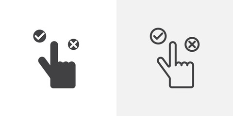 Choice icon vector icon set in black and white color.