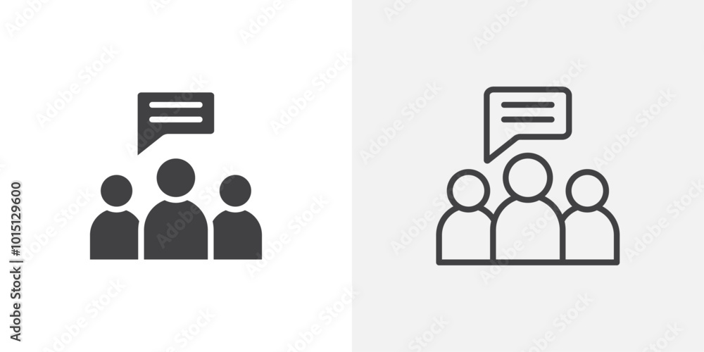 Poster communication icon vector icon set in black and white color.