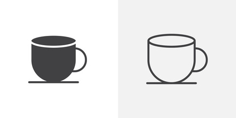 Coffee icon vector icon set in black and white color.