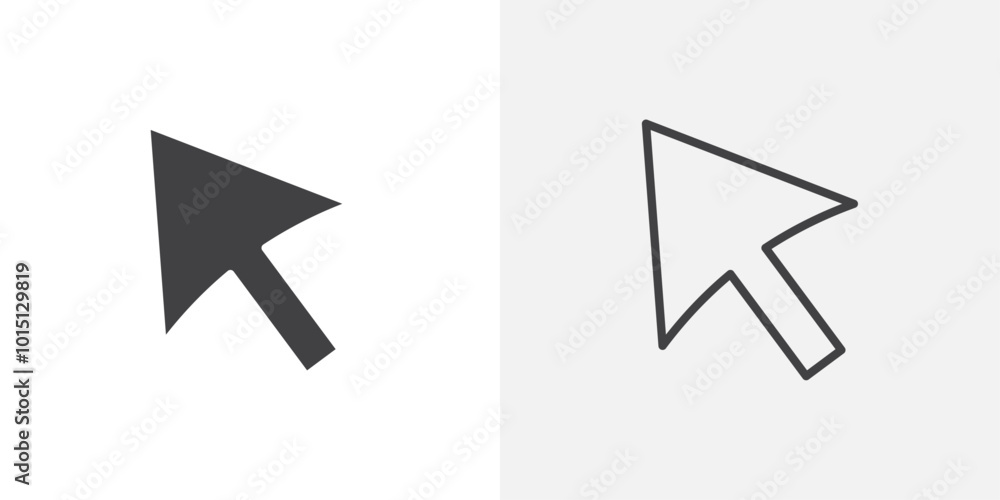 Poster Cursor icon vector icon set in black and white color.