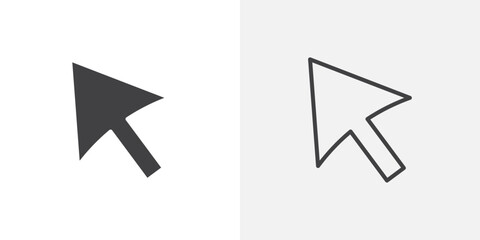 Cursor icon vector icon set in black and white color.