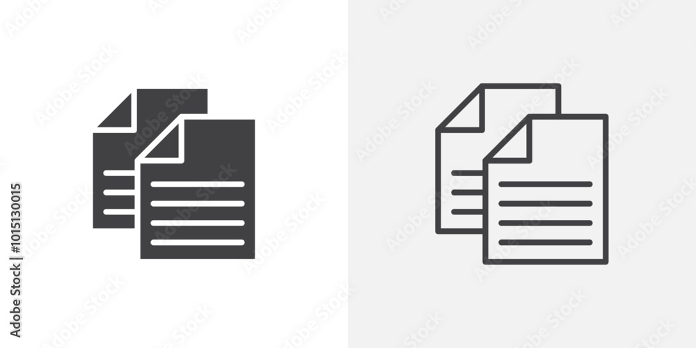 Poster duplicate icon vector icon set in black and white color.