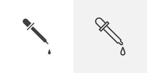 Dropper icon vector icon set in black and white color.