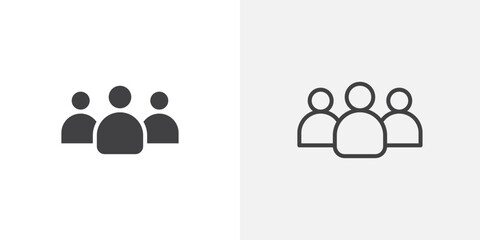 Group icon vector icon set in black and white color.
