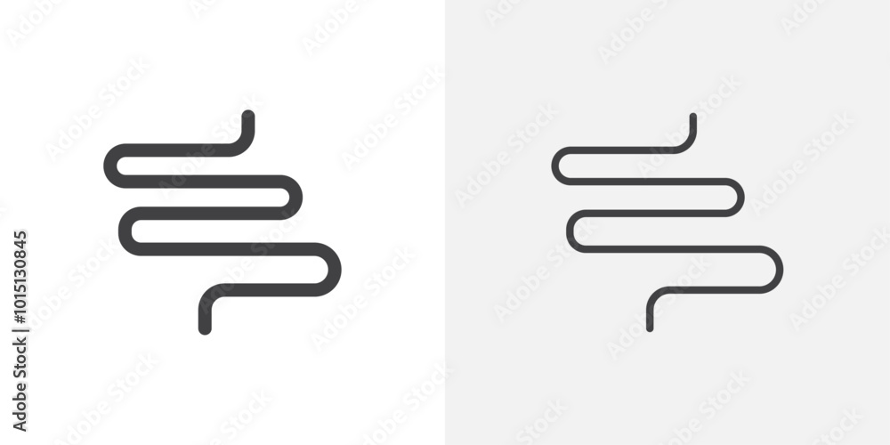 Poster intestine icon vector icon set in black and white color.